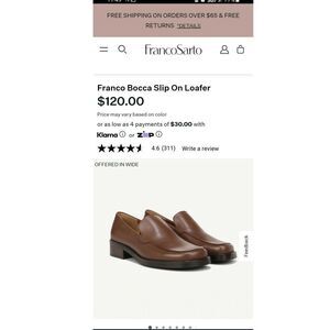 FRANCO SARTO Bocca Brown 90s Inspo Style Slip-on Loafer SIZE 7 NWOB $120 Retail